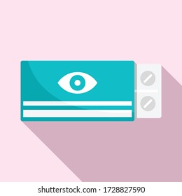 Icono de la píldora para el cuidado de los ojos. Ilustración plana del icono vectorial de la píldora para el cuidado de los ojos para el diseño web