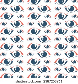 Eye care seamless pattern trendy design creative vector background