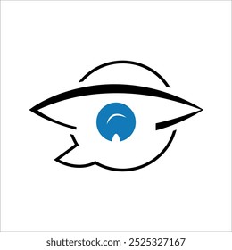 Eye care speech chat icon vector illustration