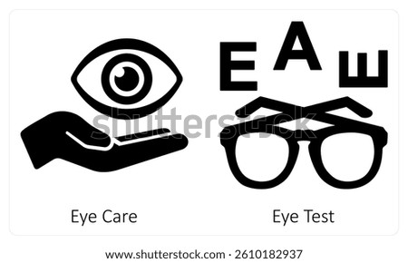 Eye Care and Eye Test icon concept