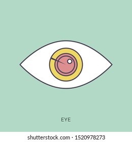 Eye Care vector logo design. solid color with outline concept.