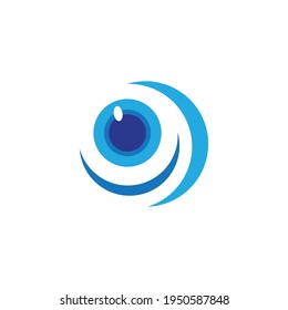 Diseño de logotipo vectorial de cuidado ocular, plantilla de icono