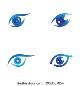Diseño de logotipo vectorial de cuidado ocular, plantilla de icono