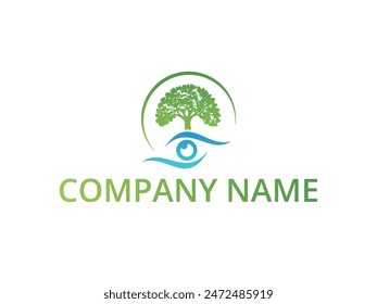 Eye care vector logo design, eyewear shop store or Tree logo design