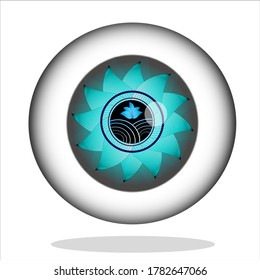 Diseño del logotipo vectorial de Eye Care.Ojos azules