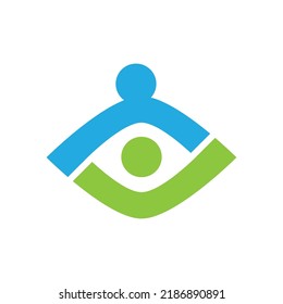 Eye Care vector logo flat design