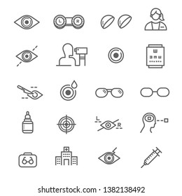 eye care, visual problem service icon set