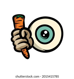 Eye with carrot vector illustration