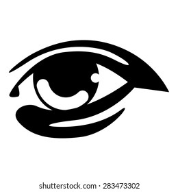 Eye. Cartoon. Flat.