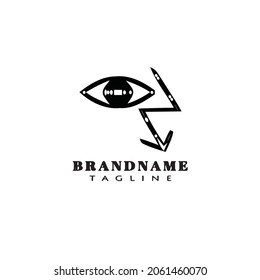 eye cartoon logo template icon black modern isolated vector illustration