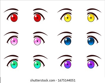 Eye cartoon manga vector design colorful