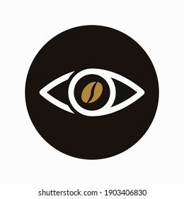 Gato ocular con icono de café ilustración vectorial