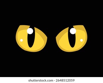 Eye cat vector isolated on black background. animal eye vector illustration neon effect 