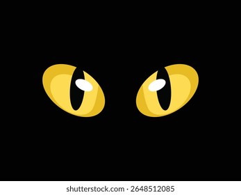 Eye cat vector isolated on black background. animal eye vector illustration neon effect 