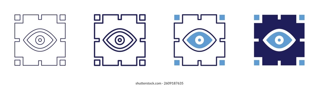 Eye cataract progression icon in 4 different styles. Thin Line, Line, Bold Line, Duotone. Duotone style. Editable stroke.