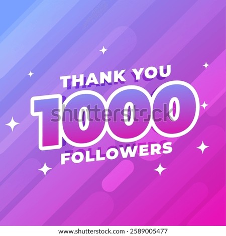 eye catching 1000 web channel followers background design vector 