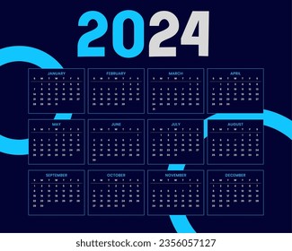 eye catching 2024 annual planner template organize task or event vector