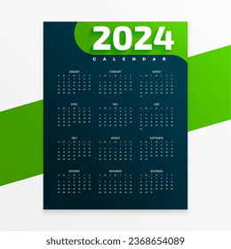 eye catching 2024 office calendar layout for professional vector