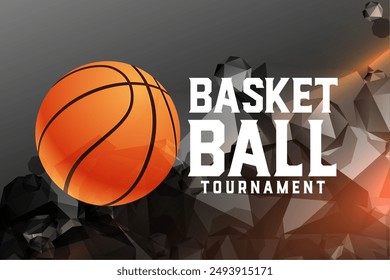 eye catching basketball tournament background with abstract shape design vector 