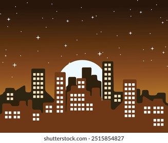Eye Catching Beautiful illustration of night cityscape