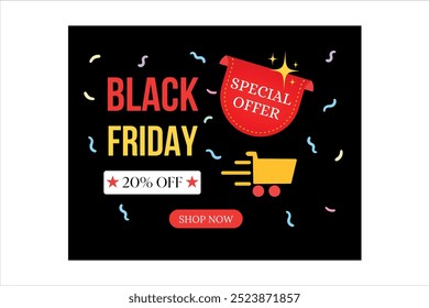 Eye Catching Black Friday Sale Typography Vector Design