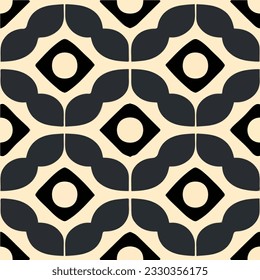 Eye catching black and white geometric pattern, reminiscent of art deco and art nouveau influences, reminiscent of intricate patterned tilework found on floors.