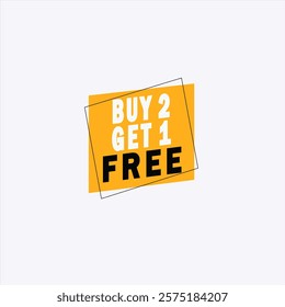 Eye catching Buy 2 Get 1 Free special offer banner, featuring a white background, blue gradient, and red vector shapes, perfect for driving sales special, sale, discount, offer, promotion