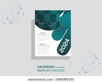 eye catching calendar design and template 2024. 