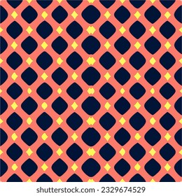 Augenkombination aus Orange und Schwarz, mit einem Hintergrund mit Kreise in einem Halbtonmuster. Dieses sich wiederholende Stoffmuster schafft ein nahtloses Design, das perfekt für verschiedene Zwecke geeignet ist.