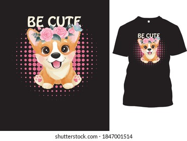 Eye catching Corgi Dog T-shirt design template