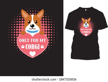 Eye catching Corgi Dog T-shirt design Template