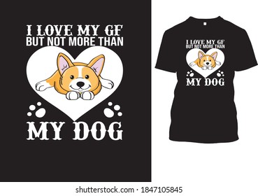 Eye catching Corgi Dog T-shirt design Template