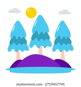 Un icono de diseño llamativo del bosque 