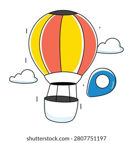 An eye catching design icon of hot air balloon 