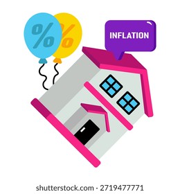 Un atractivo icono de diseño de la inflación inmobiliaria 