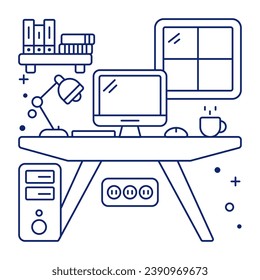 Un llamativo icono de diseño de la sala de trabajo 

