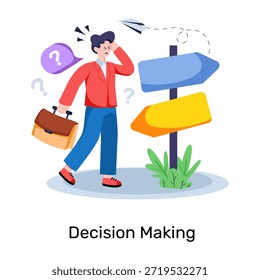 An eye catching design illustration of making decision
