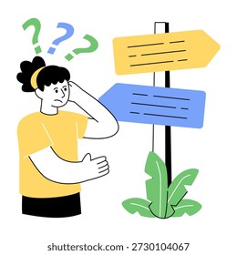 An eye catching design illustration of making decision 