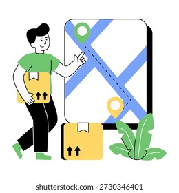 An eye catching design illustration of parcel navigation 