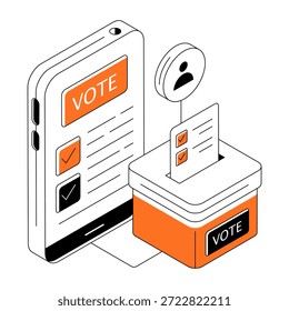Una ilustración de diseño llamativa de la mesa de votación