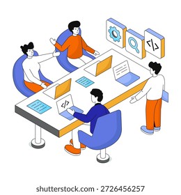 An eye catching design illustration of project meeting 