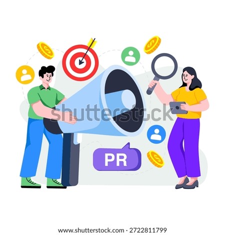 An eye catching design illustration of public relations divisions