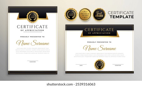 eye catching diploma of appreciation background in set vector