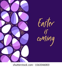 Eye catching Easter Eggs geometric abstract background in flat minimalism style, can be used for Easter template design, greeting card, banner etc, vector illustration