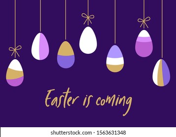 Eye catching Easter Eggs geometric abstract background in flat minimalism style, can be used for Easter template design, greeting card, banner etc, vector illustration