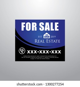 Eye catching and easy to read real estate blue yard sign design