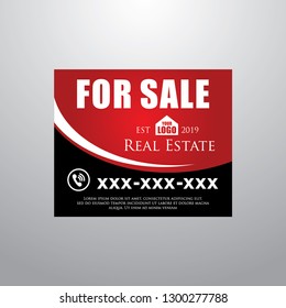 Eye catching and easy to read real estate red yard sign design