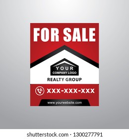 Eye catching and easy to read real estate red yard sign design