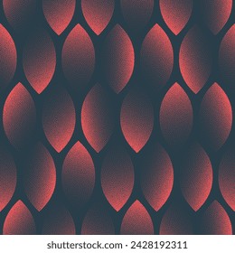 Eye Catching Faded Red Shapes Boho Seamless Pattern Trend Vector Abstract Background. Half Tone Art Illustration for Fashionable Textile. Repetitive Graphic Abstraction Wallpaper Dot Work Texture