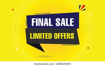 Eye catching final sale limited offers banner template design featuring a vibrant yellow background